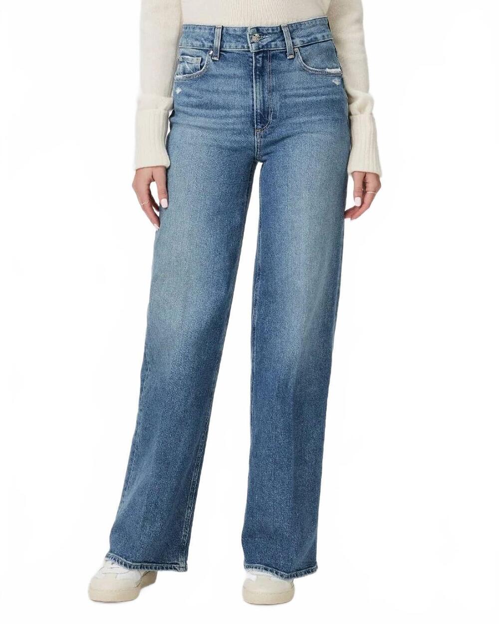 NEW PAIGE women's sasha storybook distressed jeans in light wash